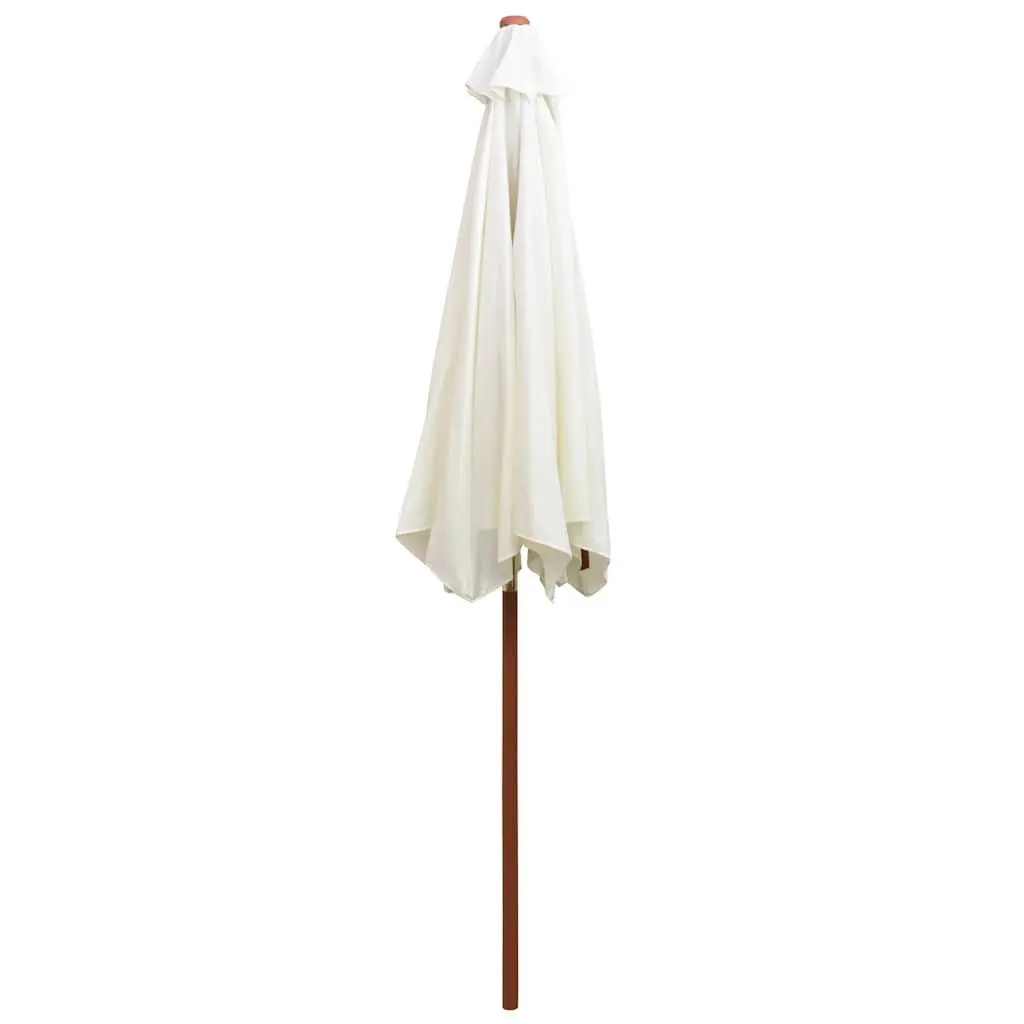Garden Parasol Wooden Pole 270x270 cm White Outdoor Shade Sun Protection