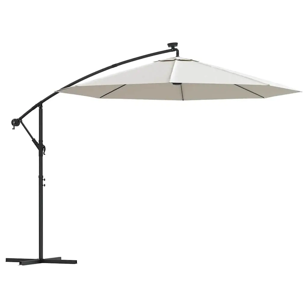 300cm Outdoor Parasol with Solar-Powered LEDs