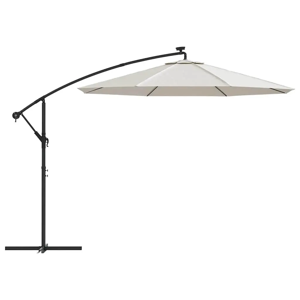 300cm Outdoor Parasol with Solar-Powered LEDs