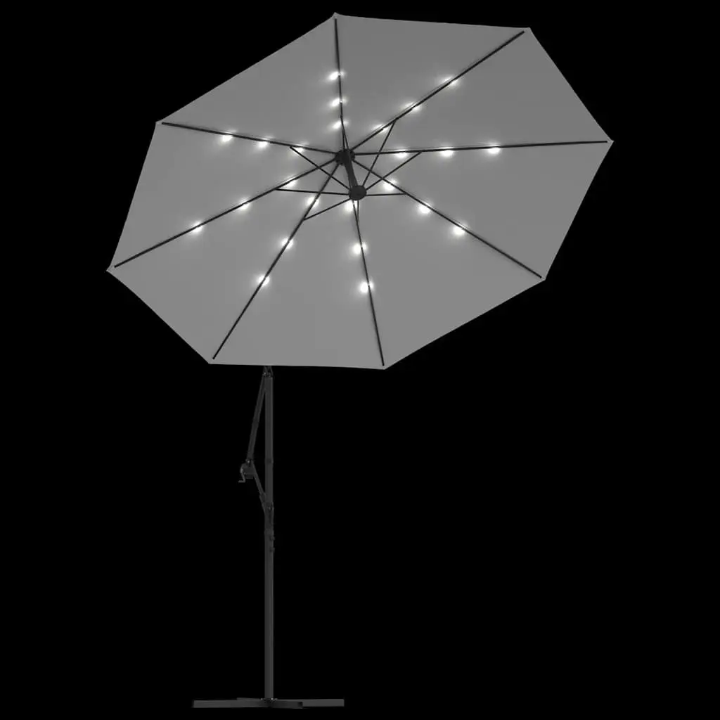 300cm Outdoor Parasol with Solar-Powered LEDs