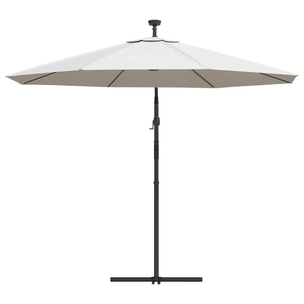 300cm Outdoor Parasol with Solar-Powered LEDs
