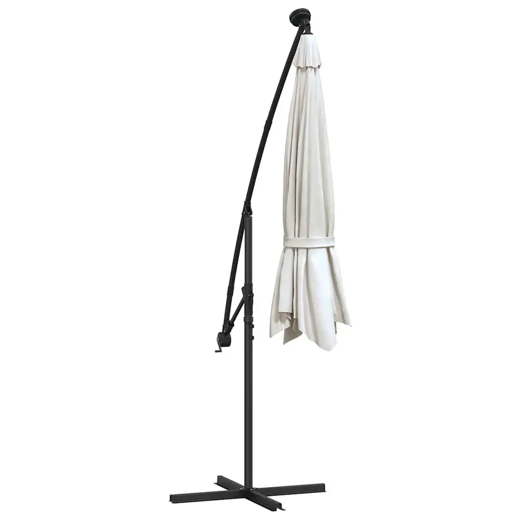 300cm Outdoor Parasol with Solar-Powered LEDs