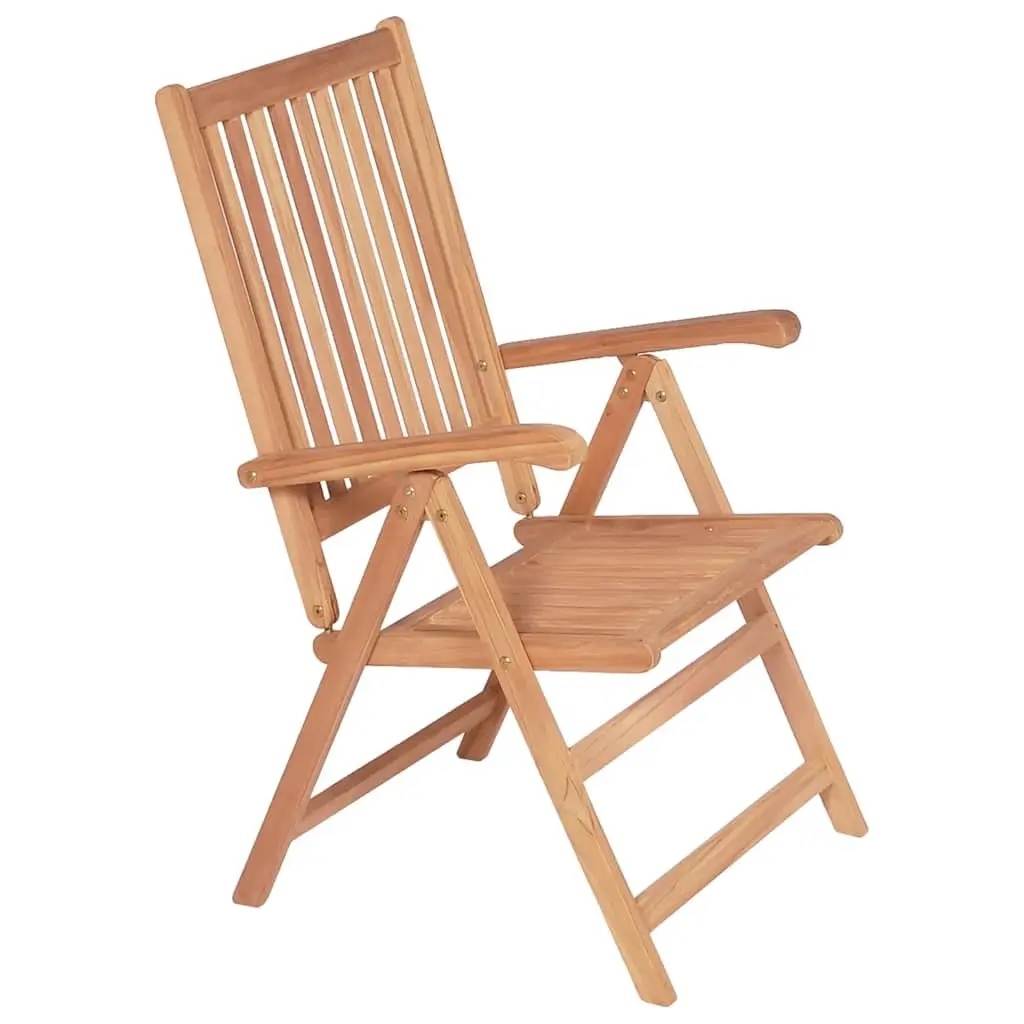 Reclining Garden Chairs Teak Wood Folding 2 pcs Brown