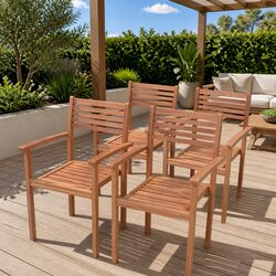 Versatile Teak Stackable Chairs for Your Outdoor Needs