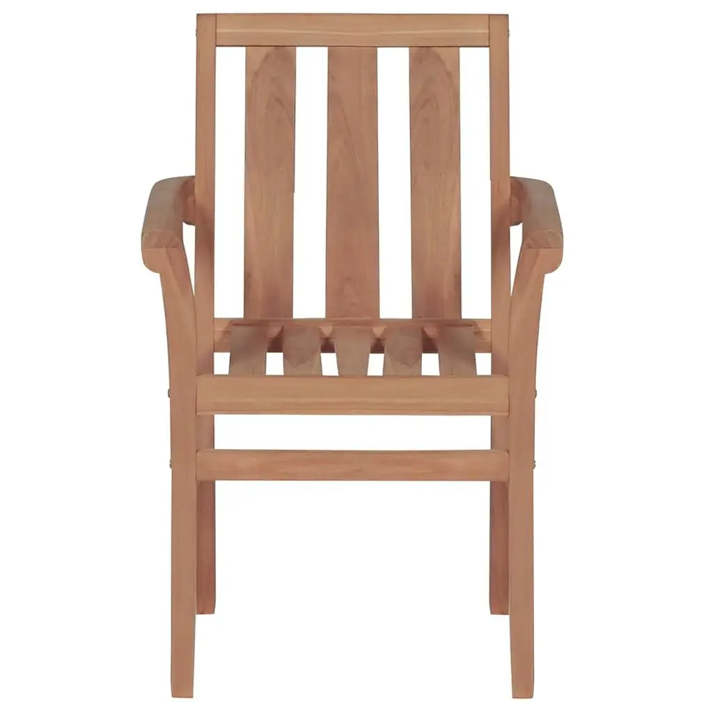 Stackable Outdoor Chairs Teak Hardwood 2 Piece Brown