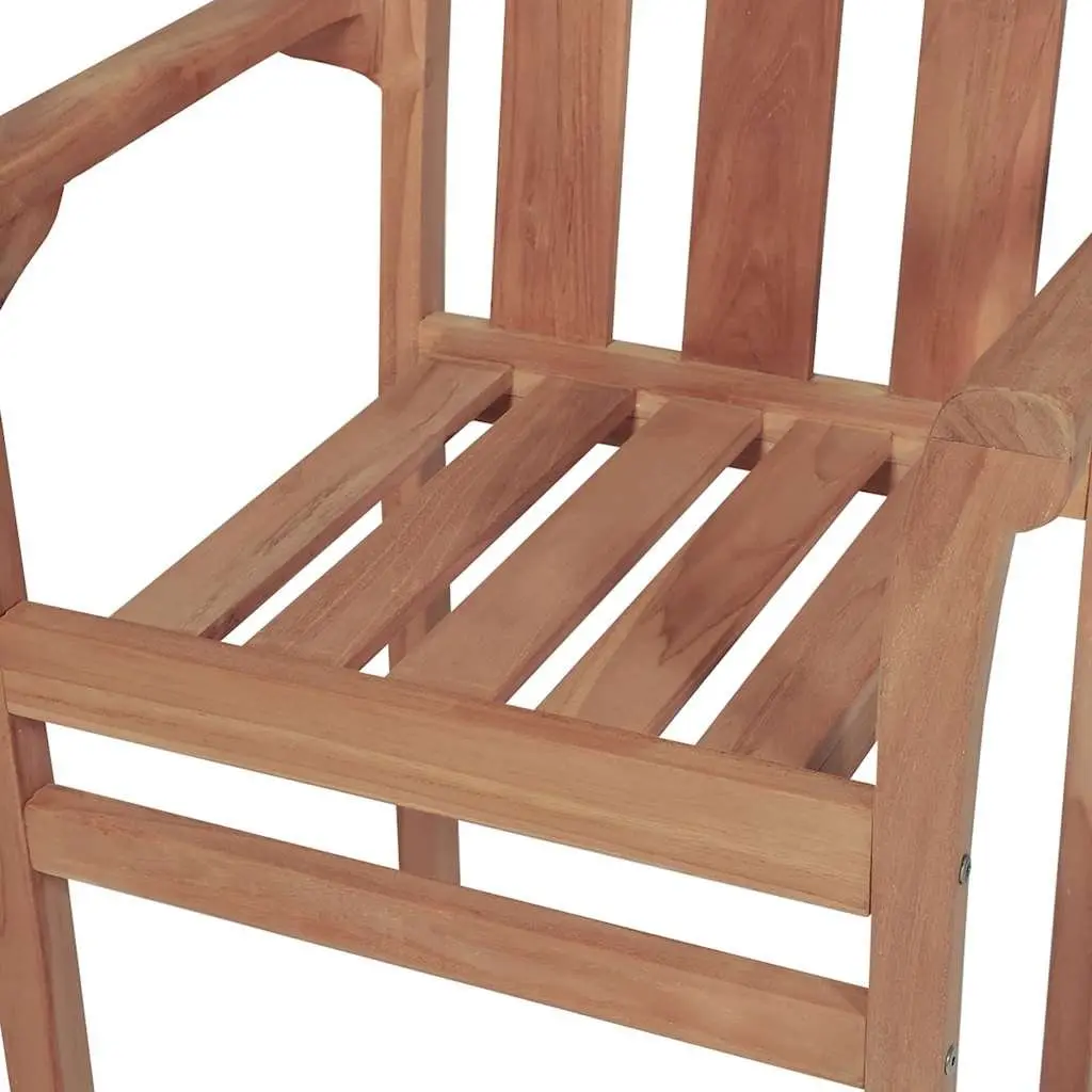 Stackable Outdoor Chairs Teak Hardwood 2 Piece Brown