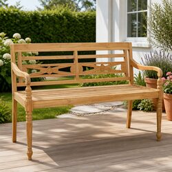 Perfect Outdoor Bench for Two - 120cm Teak Wood Design