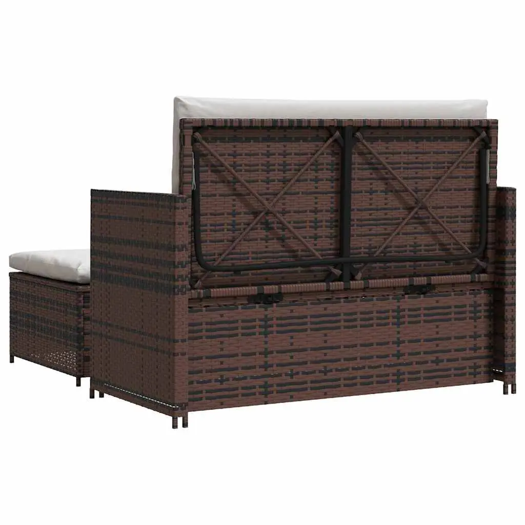 Outdoor Garden Sofa Set 2-Seater Rattan Lounge Patio Furniture Brown Modular