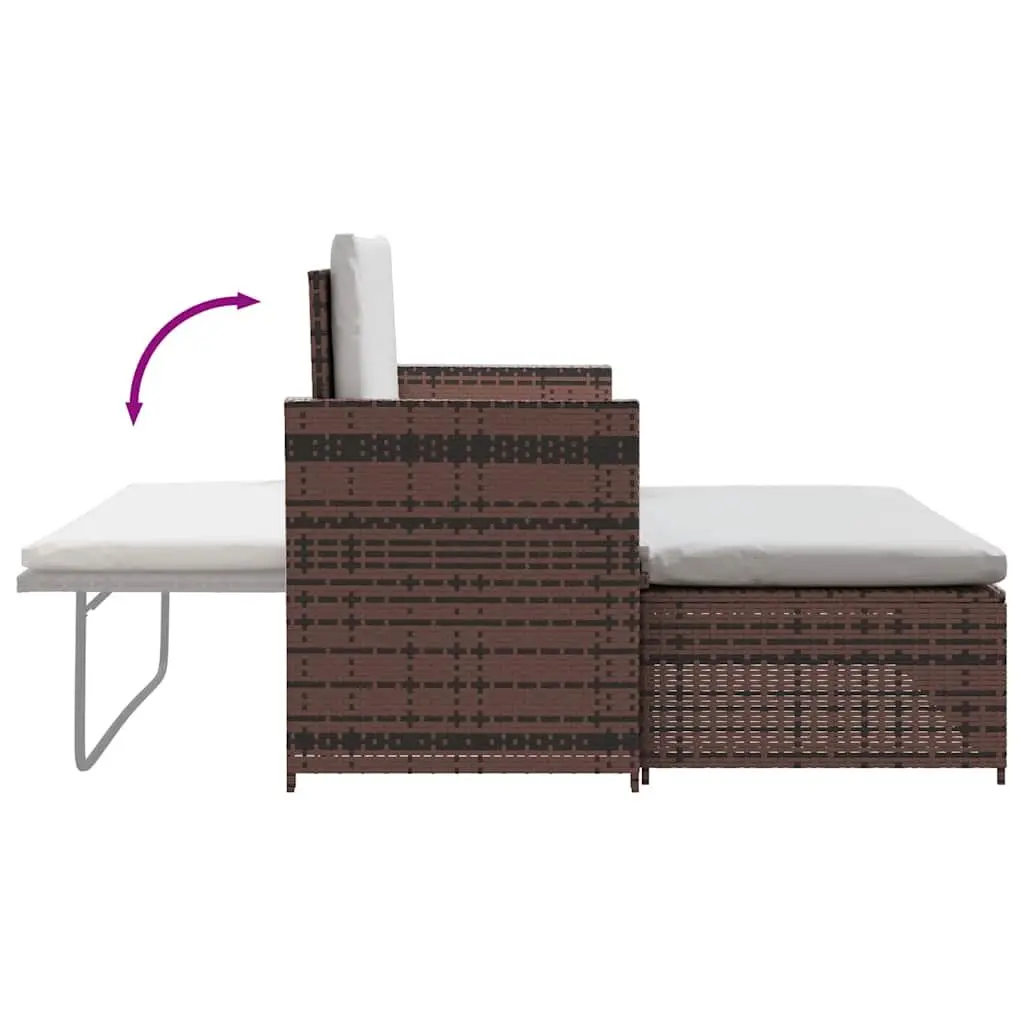 Outdoor Garden Sofa Set 2-Seater Rattan Lounge Patio Furniture Brown Modular