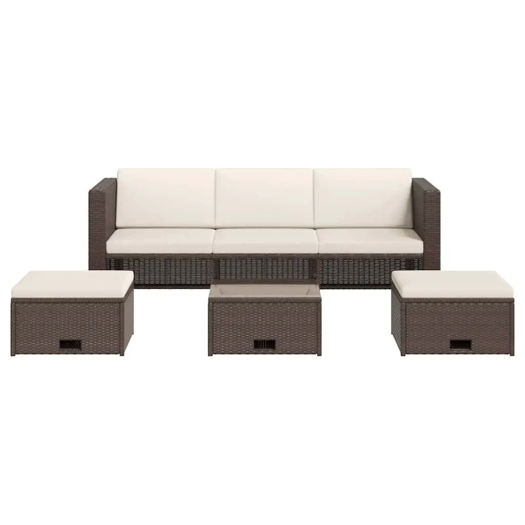 4 Piece Rattan Lounge Set for Outdoor Use