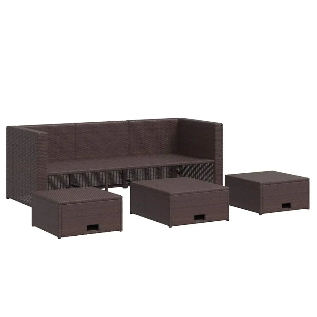 4 Piece Rattan Lounge Set for Outdoor Use