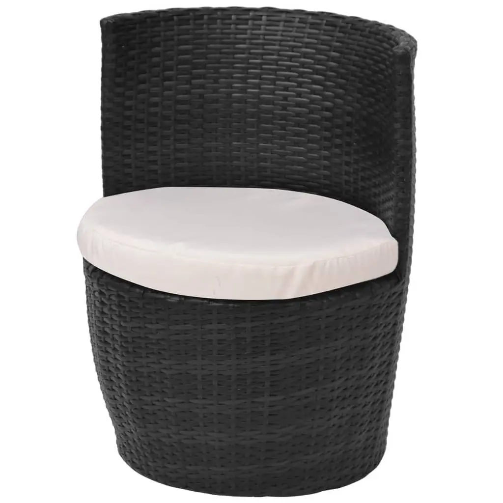 Outdoor Bistro Set 3 Piece Rattan Patio Furniture Garden Table Chairs Cushions