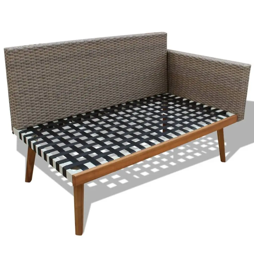 Garden Lounge Set PE Rattan Outdoor Furniture 4 Piece Grey