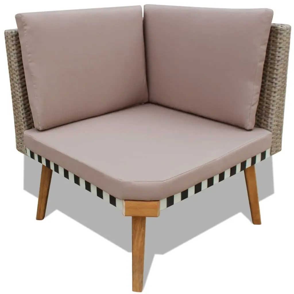 Garden Lounge Set PE Rattan Outdoor Furniture 4 Piece Grey