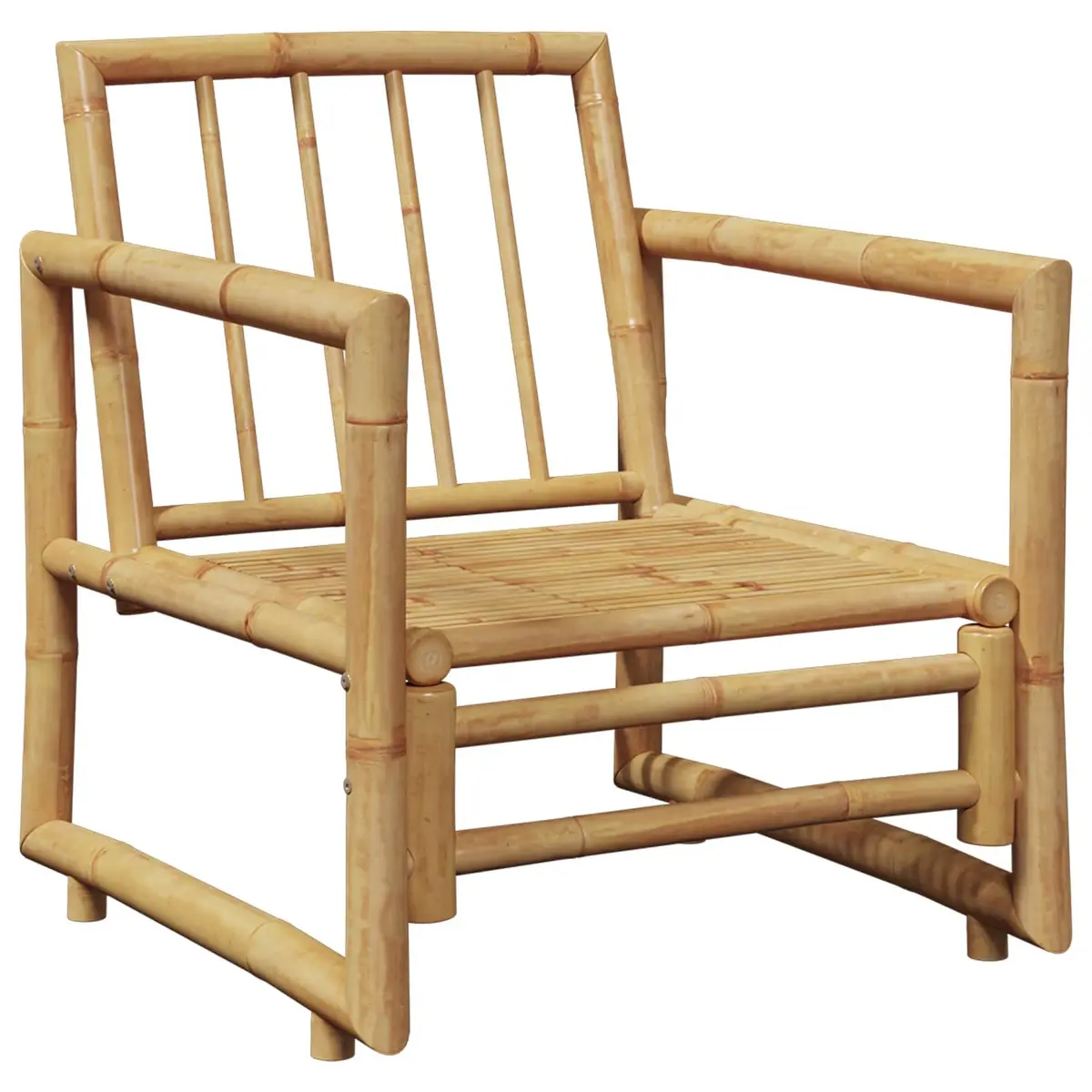Outdoor Garden Chairs 2 pcs Bamboo with Cushions Backrest Pillows Patio Seating