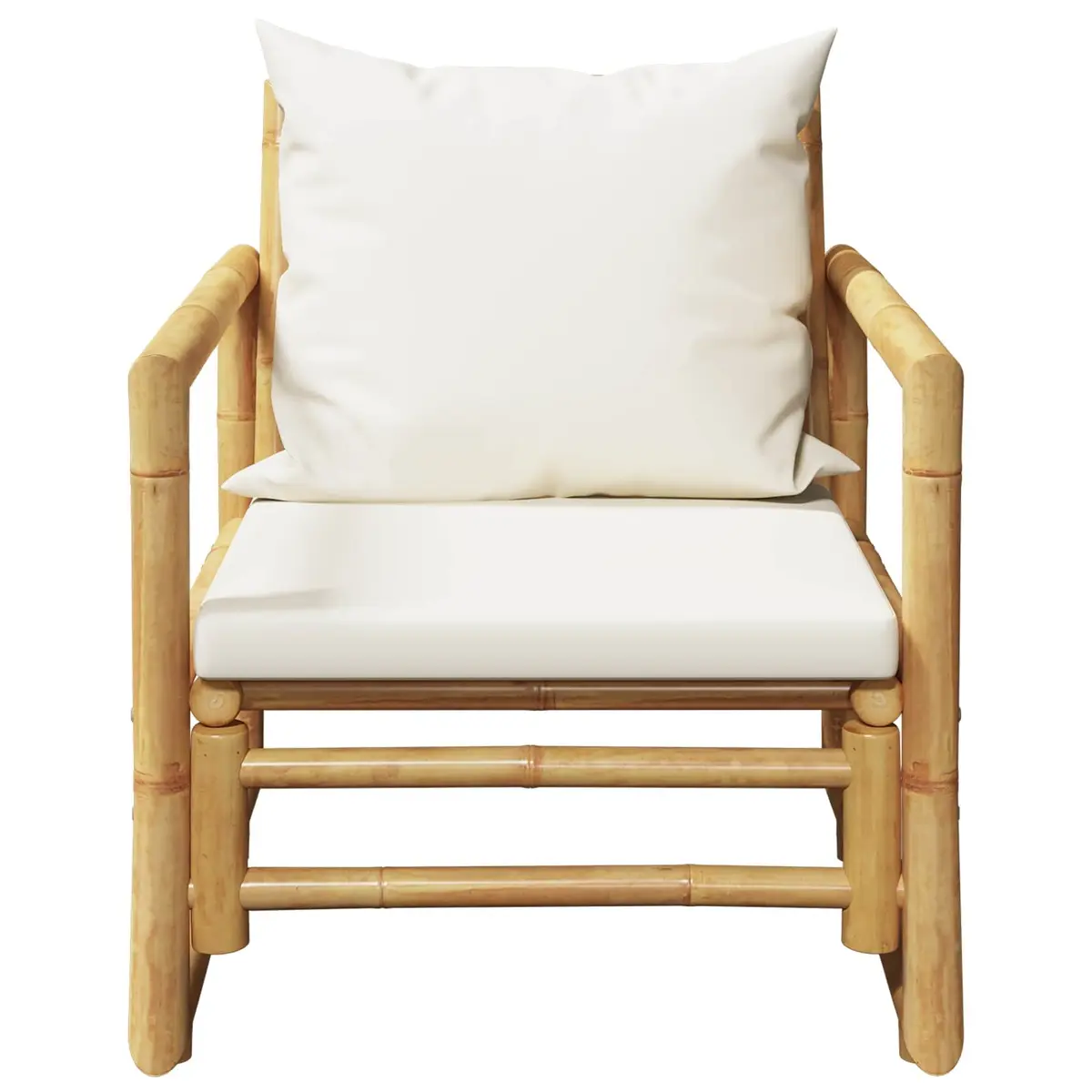 Outdoor Garden Chairs 2 pcs Bamboo with Cushions Backrest Pillows Patio Seating