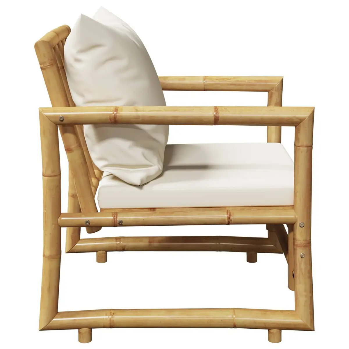 Outdoor Garden Chairs 2 pcs Bamboo with Cushions Backrest Pillows Patio Seating