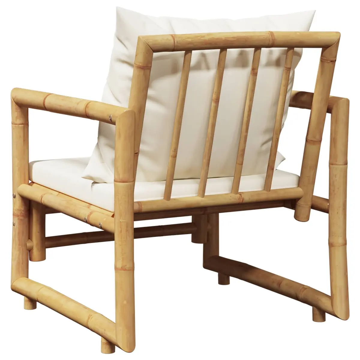 Outdoor Garden Chairs 2 pcs Bamboo with Cushions Backrest Pillows Patio Seating