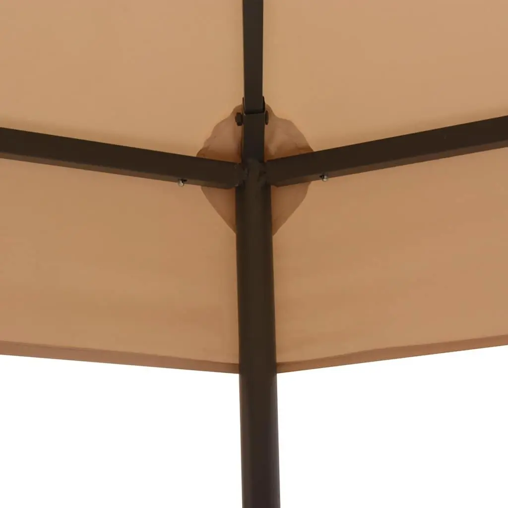 Hexagonal Pavilion Tent Outdoor Gazebo Shade Beige Waterproof Polyester 323x265cm