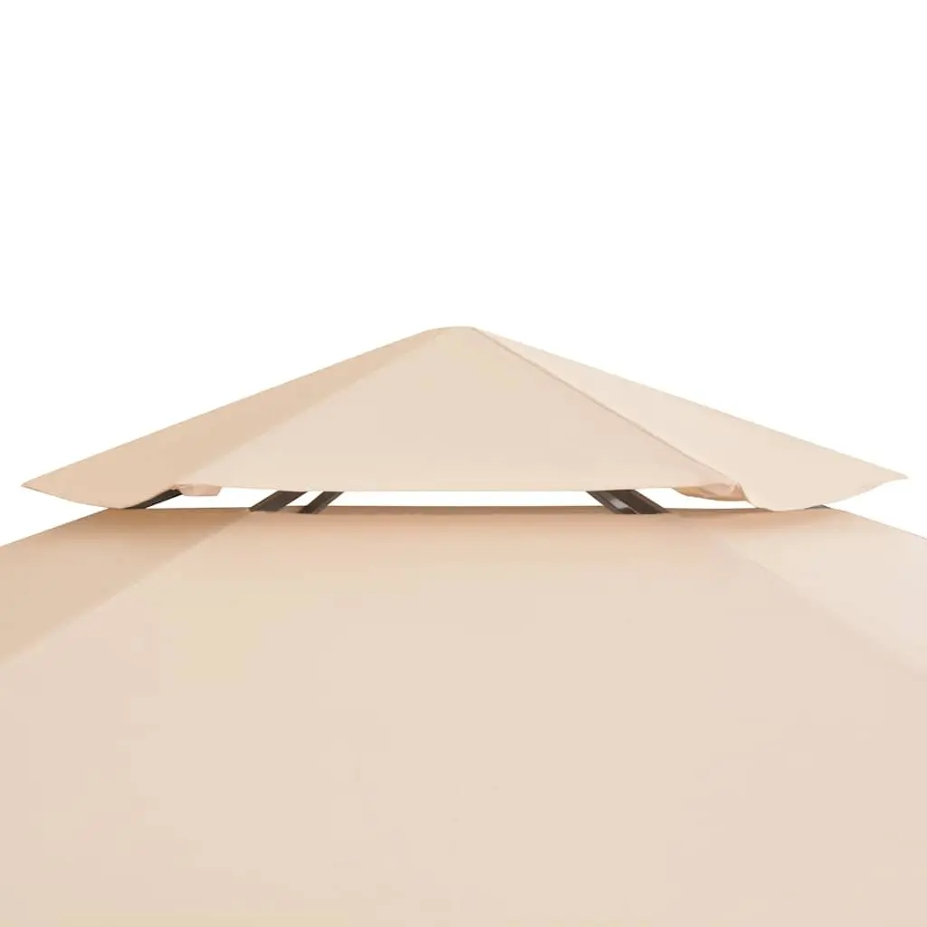 Hexagonal Pavilion Tent Outdoor Gazebo Shade Beige Waterproof Polyester 323x265cm