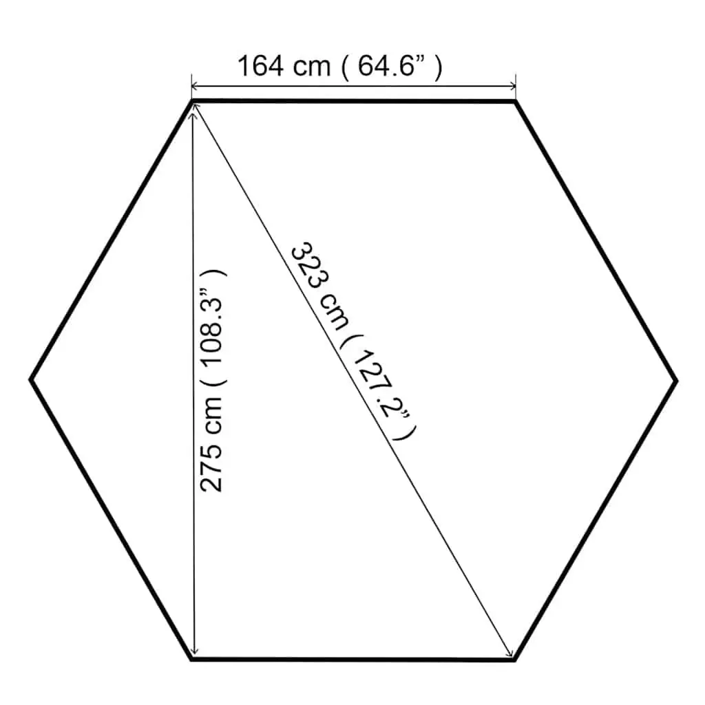 Hexagonal Pavilion Tent Outdoor Gazebo Shade Beige Waterproof Polyester 323x265cm