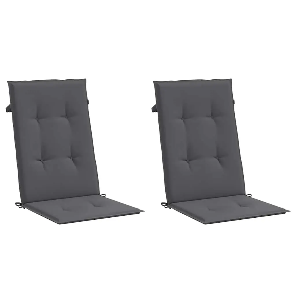 Garden Highback Chair Cushions 2 Pack Anthracite 120x50x2 cm Outdoor Patio Seat