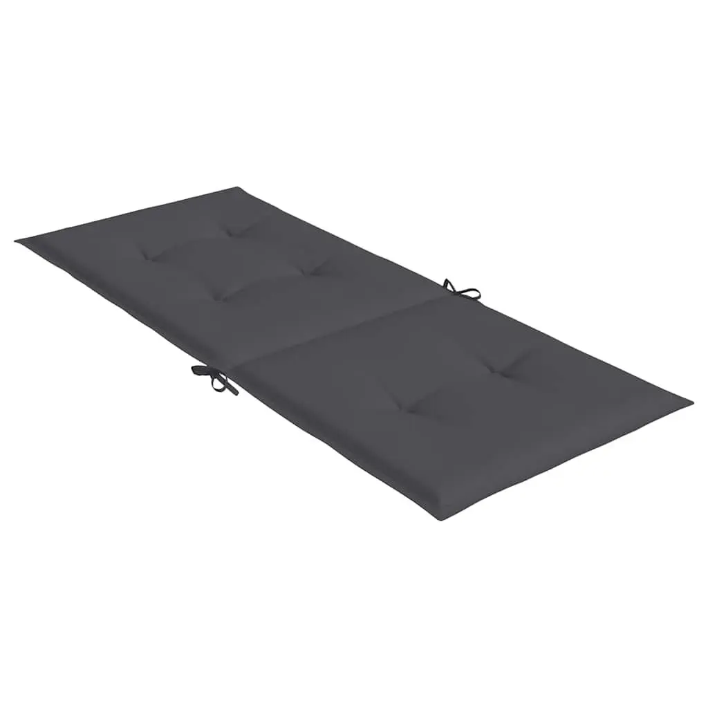 Garden Highback Chair Cushions 2 Pack Anthracite 120x50x2 cm Outdoor Patio Seat