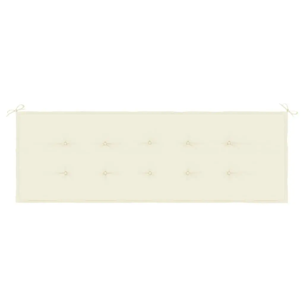 Garden Bench Cushion Water-Resistant Oxford Fabric 150 x 50 x 3 cm Cream