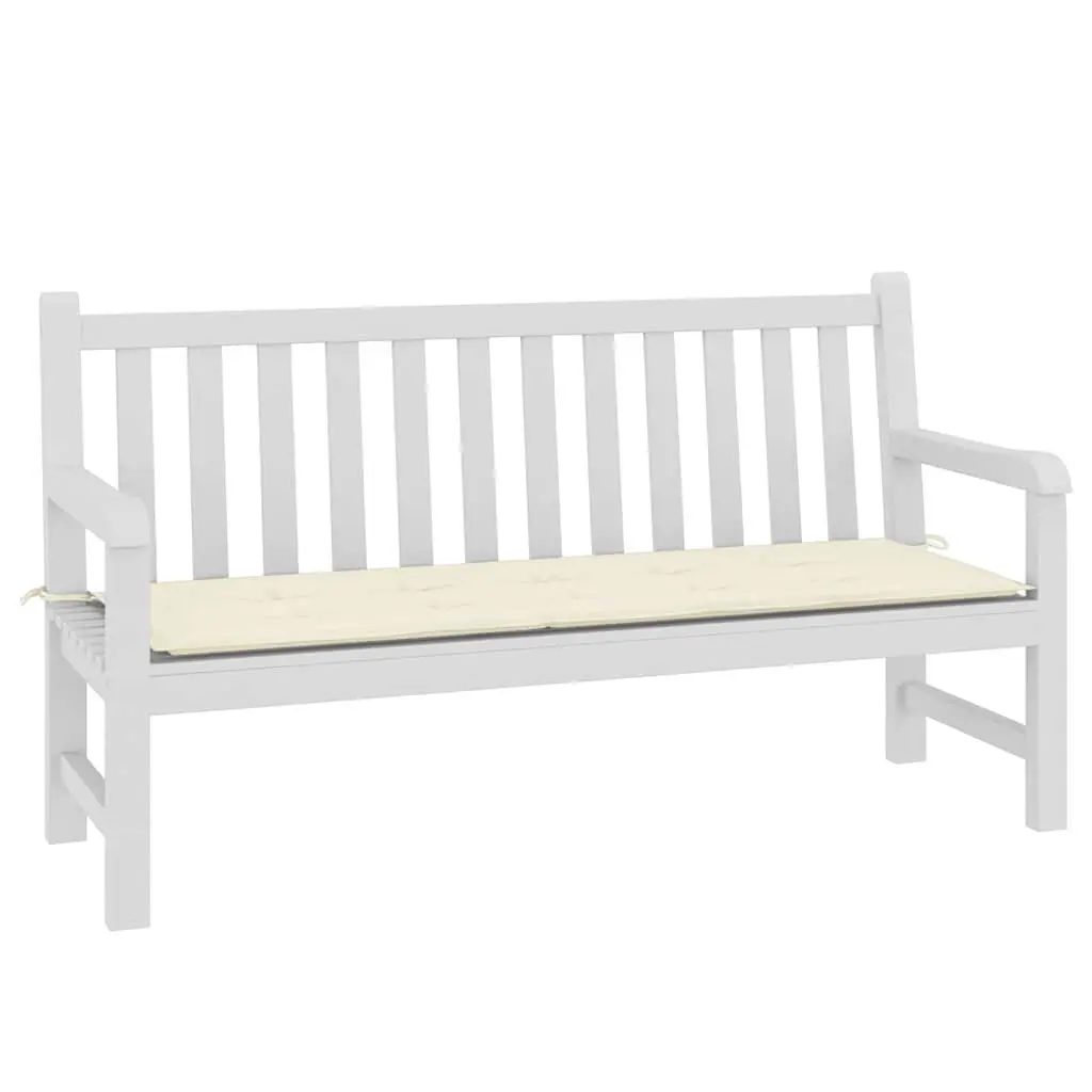 Garden Bench Cushion Water-Resistant Oxford Fabric 150 x 50 x 3 cm Cream