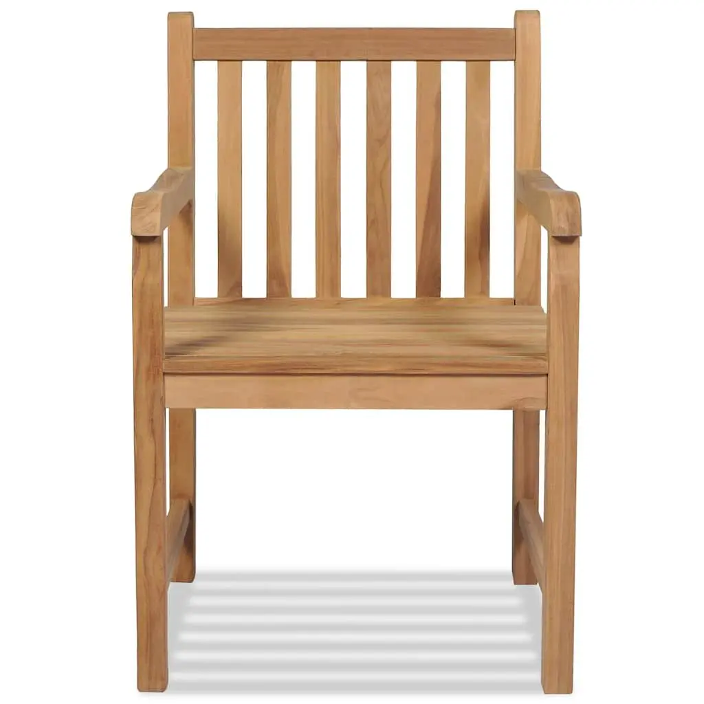 Patio Seating Set Brown Rustic Solid Teak Wood Outdoor Chairs 2 Piece