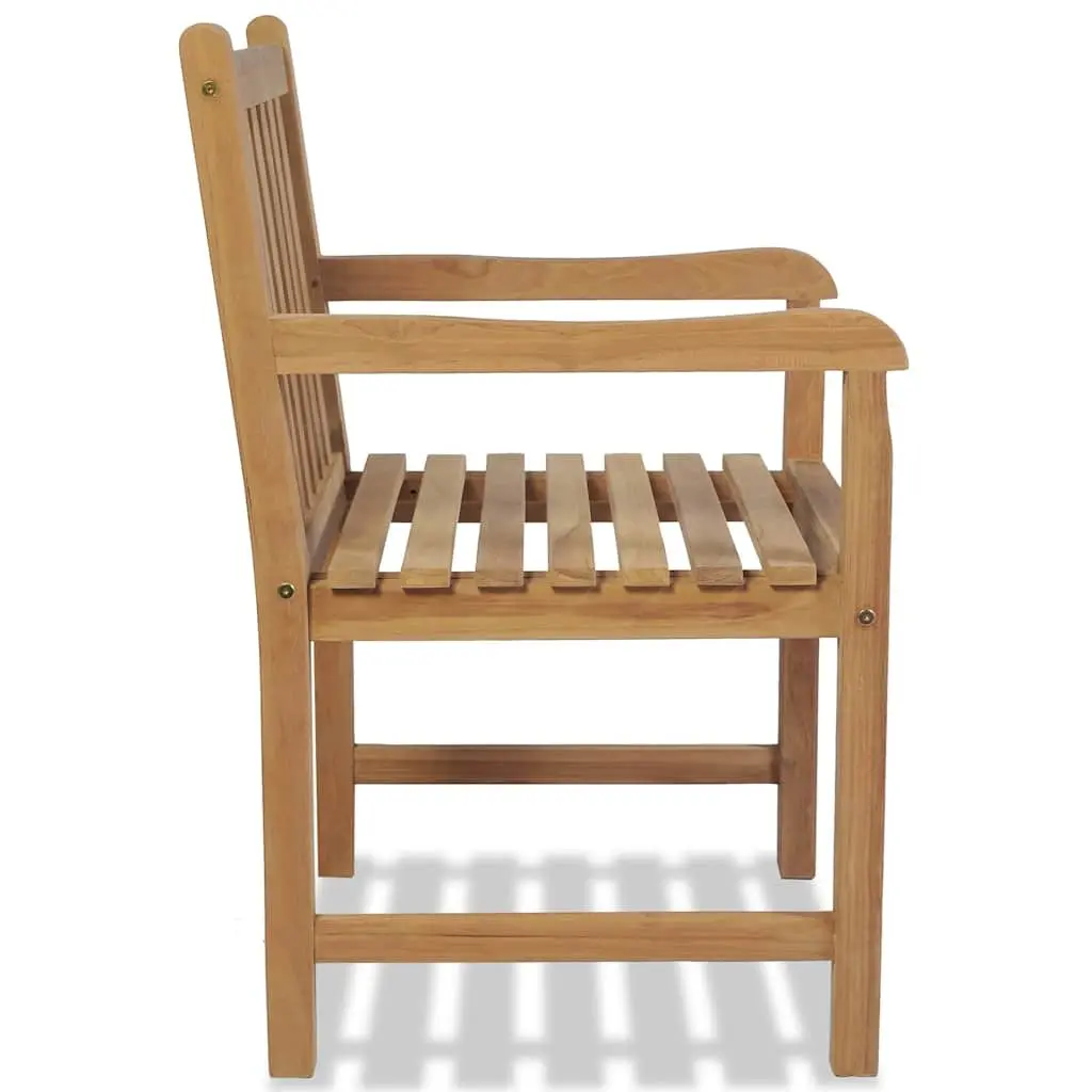 Patio Seating Set Brown Rustic Solid Teak Wood Outdoor Chairs 2 Piece