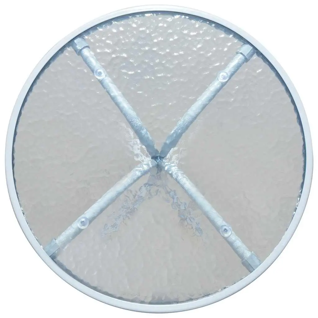 Round Bistro Table Steel Frame 50x71 cm Grey Glass