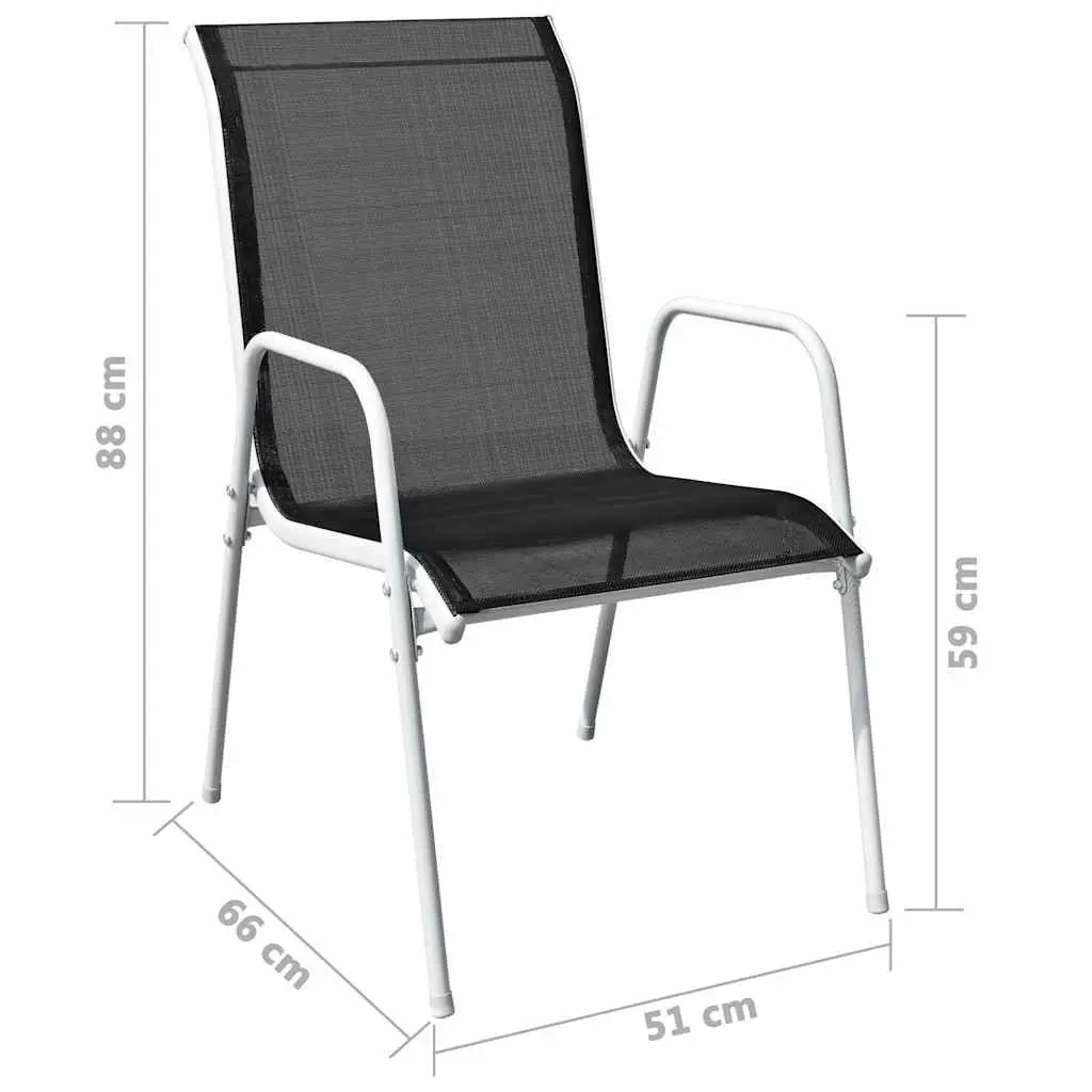 3 Piece Bistro Set Steel Frame Grey Chairs Table Outdoor Garden Furniture