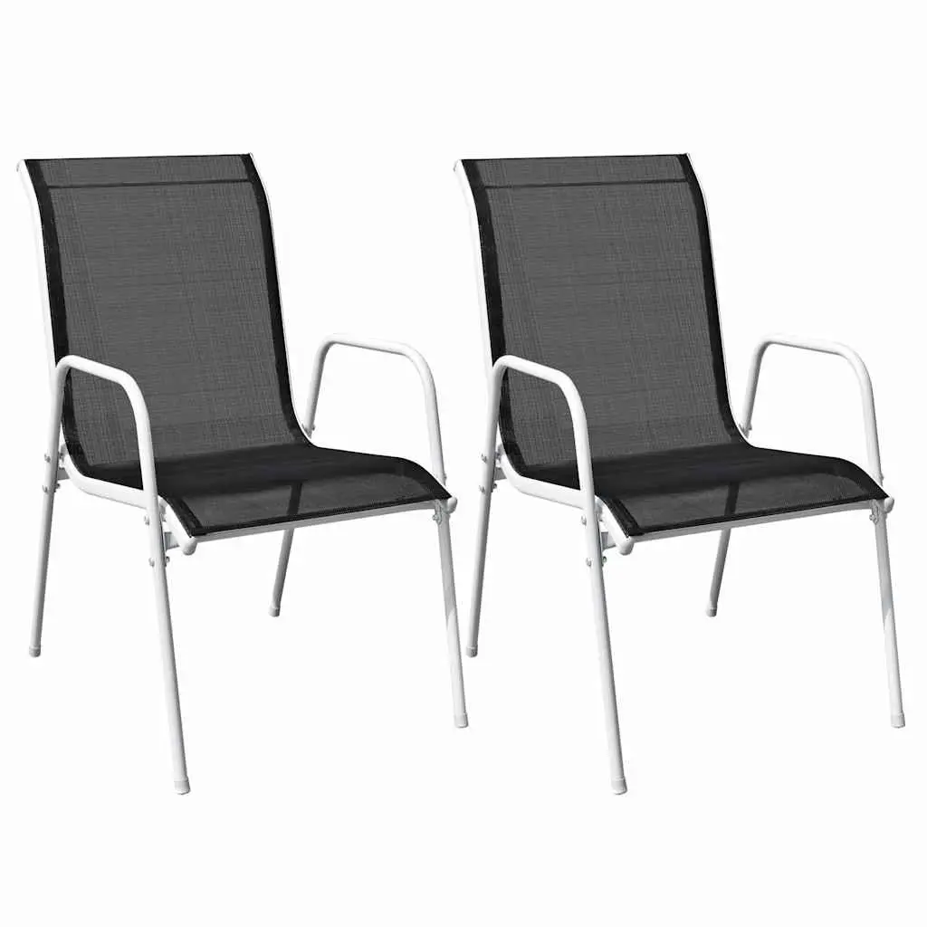 3 Piece Bistro Set Steel Frame Grey Chairs Table Outdoor Garden Furniture