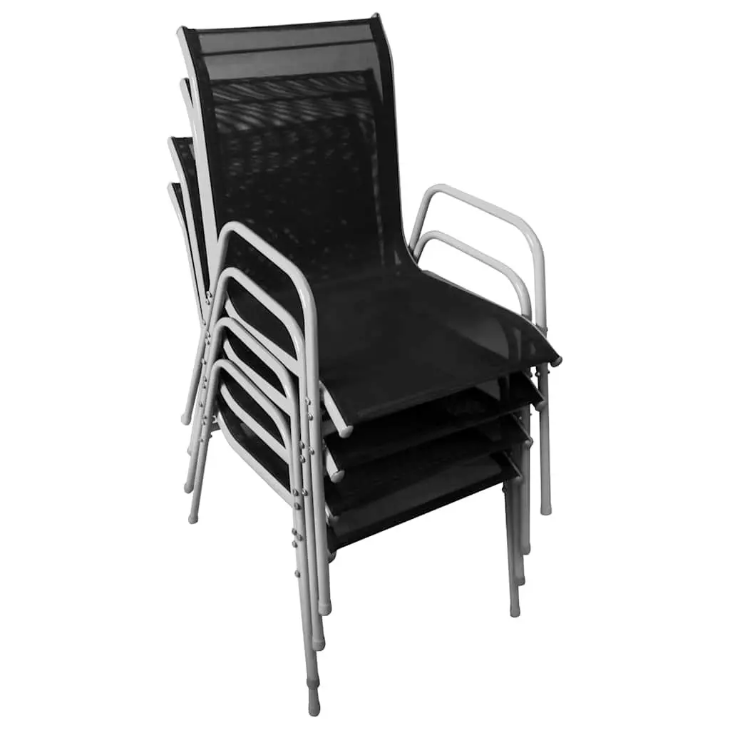 Outdoor Dining Set 5 Piece Garden Furniture Table 4 Stackable Chairs Patio