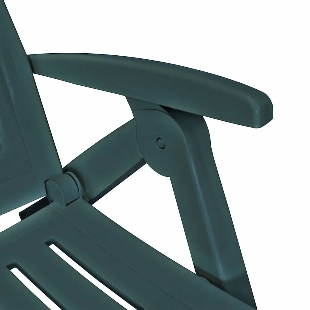 Foldable Reclining Sun Lounger Green Plastic Outdoor Garden Patio Chair with Footrest