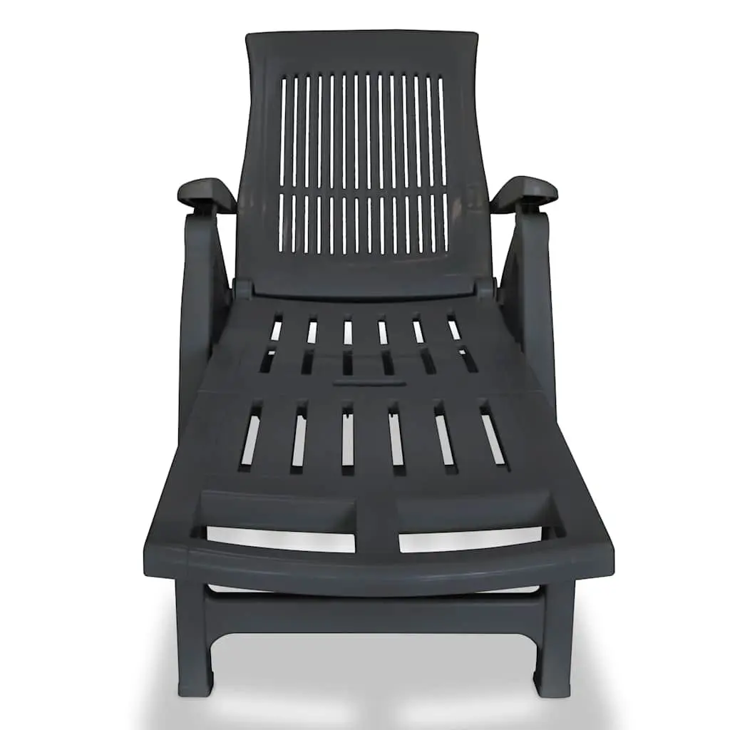 Sun Lounger with Footrest Outdoor Deck Chair Reclining Chaise Garden Patio Seat