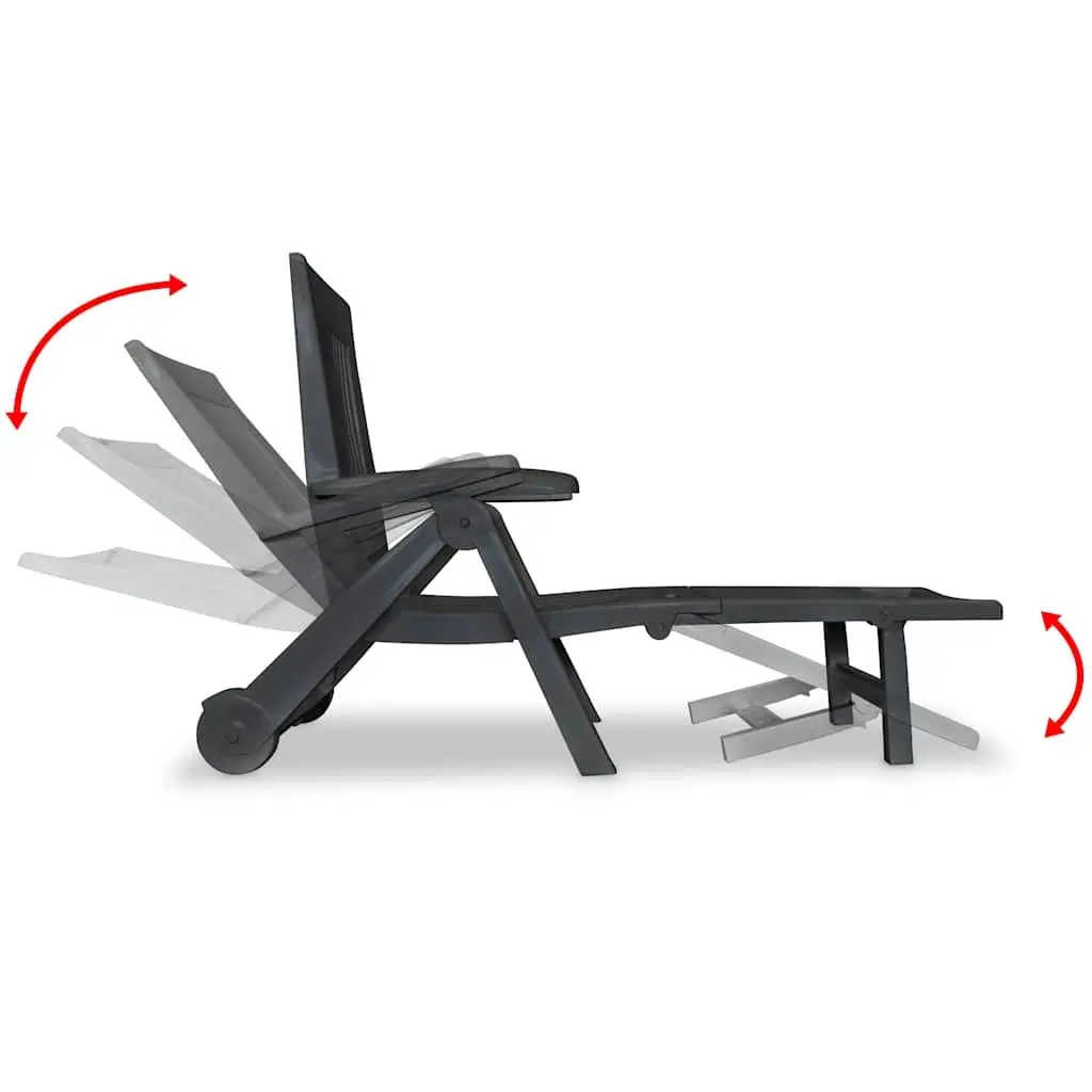 Sun Lounger with Footrest Outdoor Deck Chair Reclining Chaise Garden Patio Seat