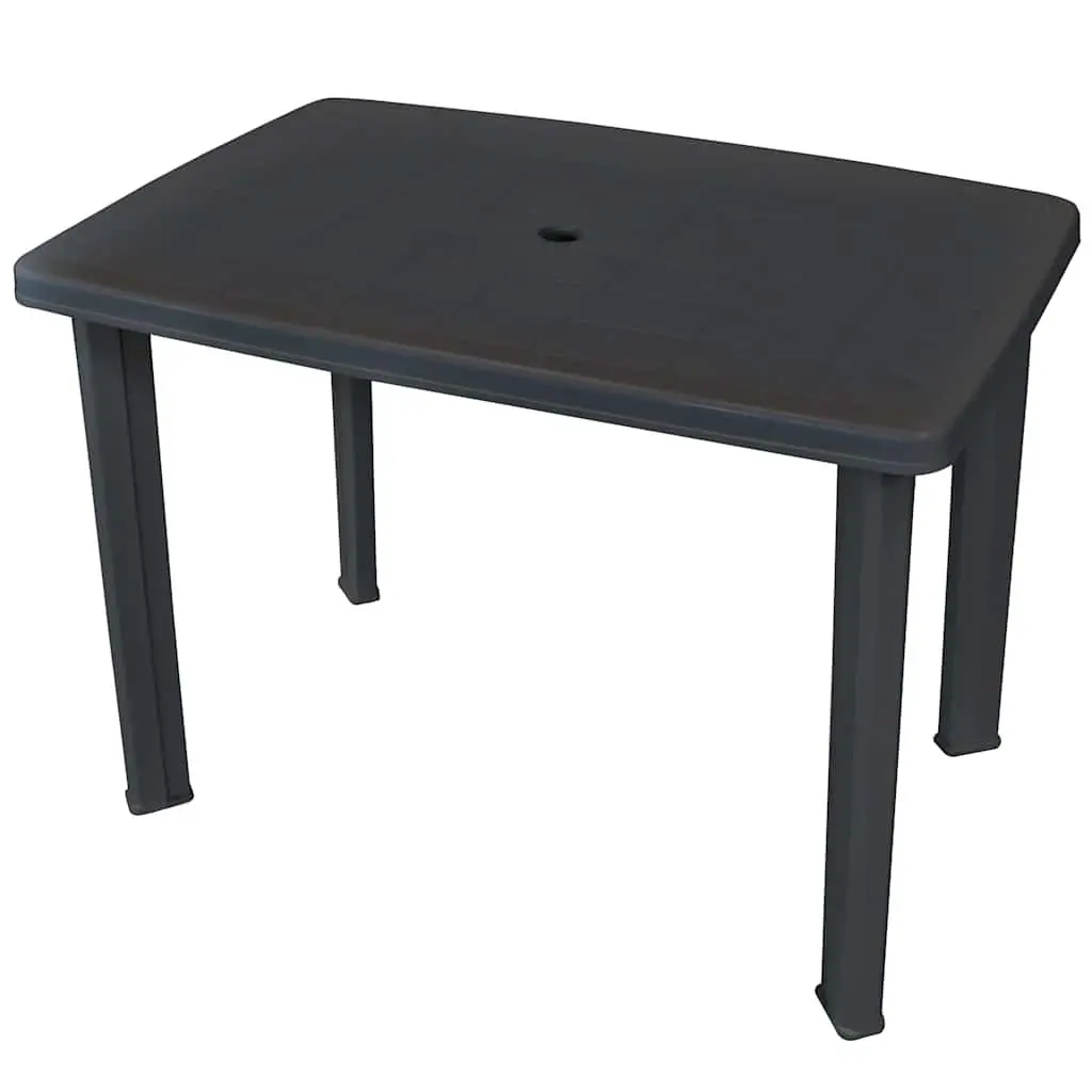 Outdoor Dining Table Synthetic Plastic 101x68x72cm Anthracite with Central Hole for Parasol