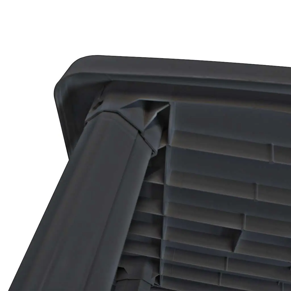 Outdoor Dining Table Synthetic Plastic 101x68x72cm Anthracite with Central Hole for Parasol