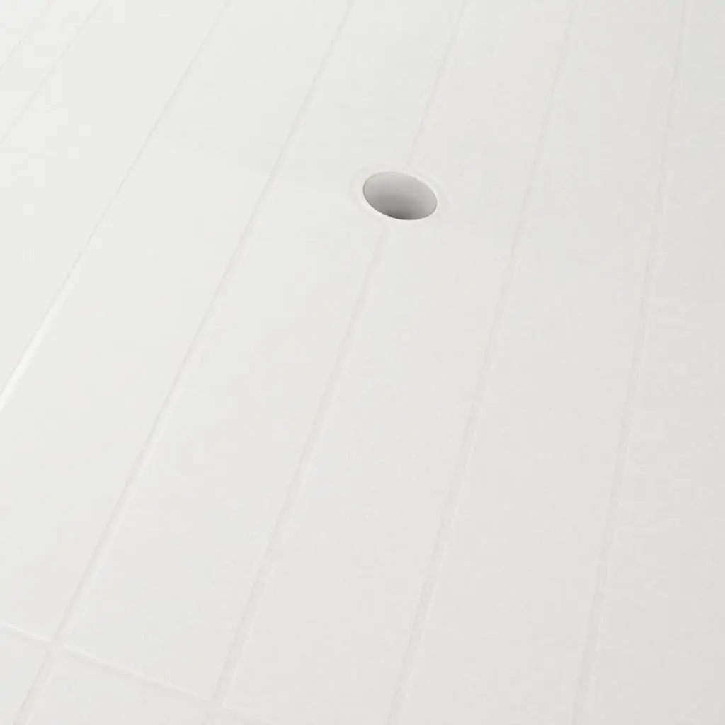 Outdoor Dining Table Plastic White 126x76x72cm Lightweight Weather-Resistant with Umbrella Hole
