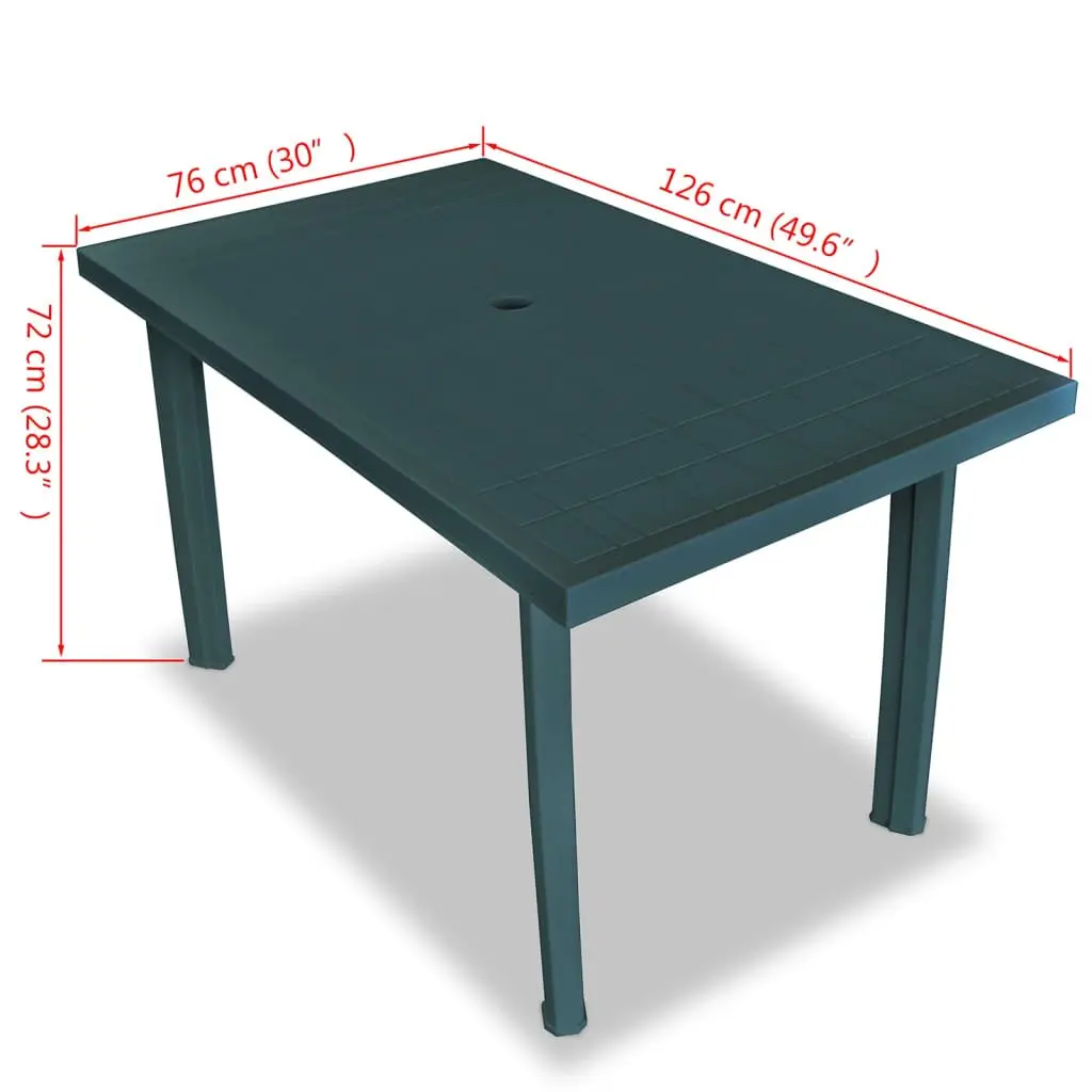 Garden Outdoor Dining Table Plastic Weather Resistant Patio Furniture with