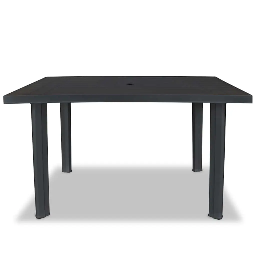 Outdoor Dining Table Plastic Anthracite 126 x 76 x 72 cm Weather Resistant Lightweight Portable
