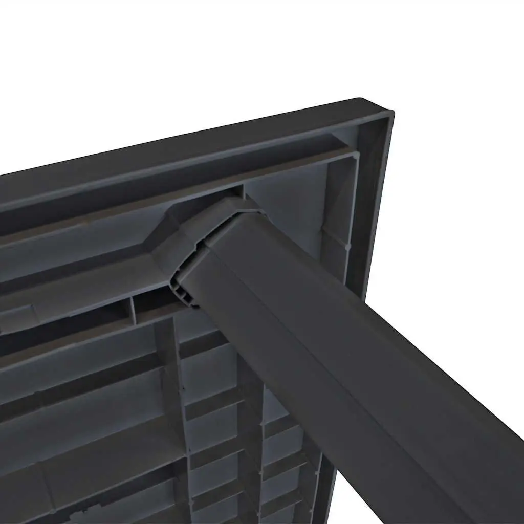 Outdoor Dining Table Plastic Anthracite 126 x 76 x 72 cm Weather Resistant Lightweight Portable