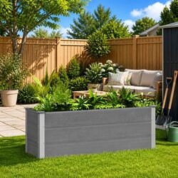 Practical Raised Bed Planter for Any Garden 150x50x54cm Grey