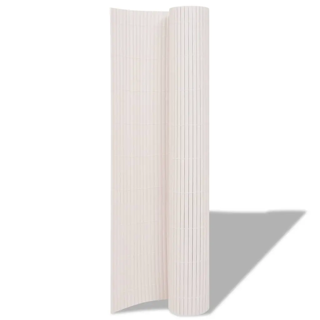 Double-Sided Garden Fence Panel PVC 90x300 cm White