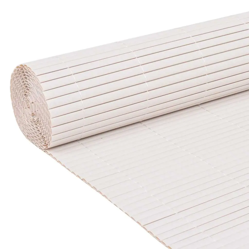 Double-Sided Garden Fence Panel PVC 90x300 cm White