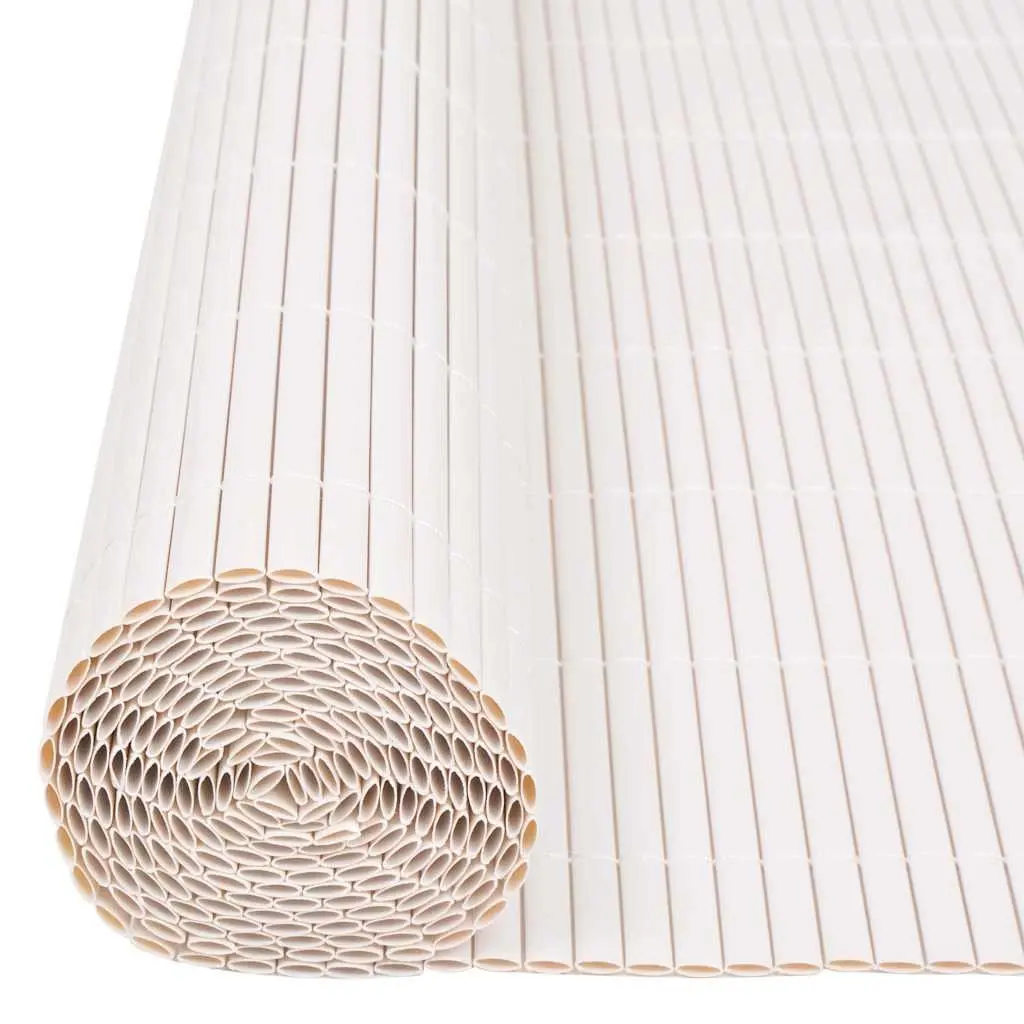 Double-Sided Garden Fence Panel PVC 90x300 cm White