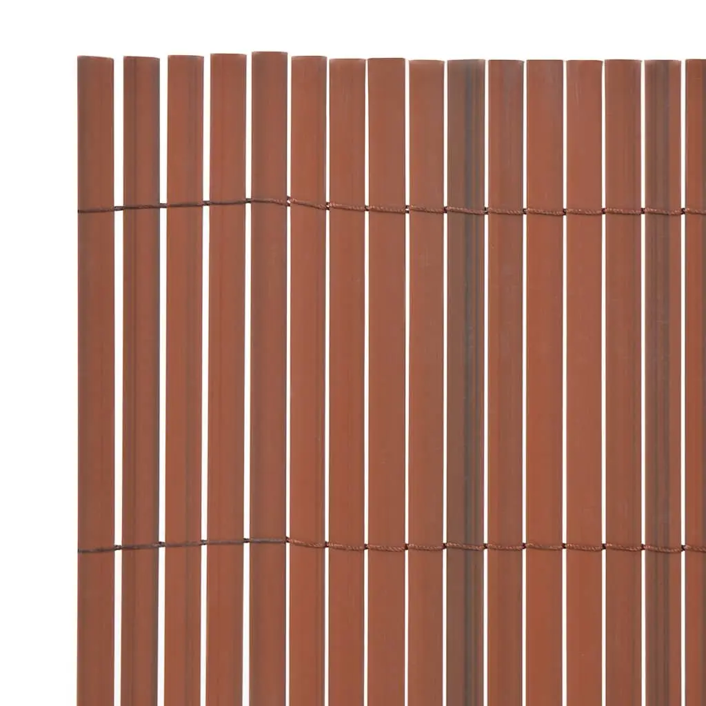 Garden Fence Panel PVC Double-Sided 90 x 300 cm Brown Outdoor Screening Windbreak Barrier