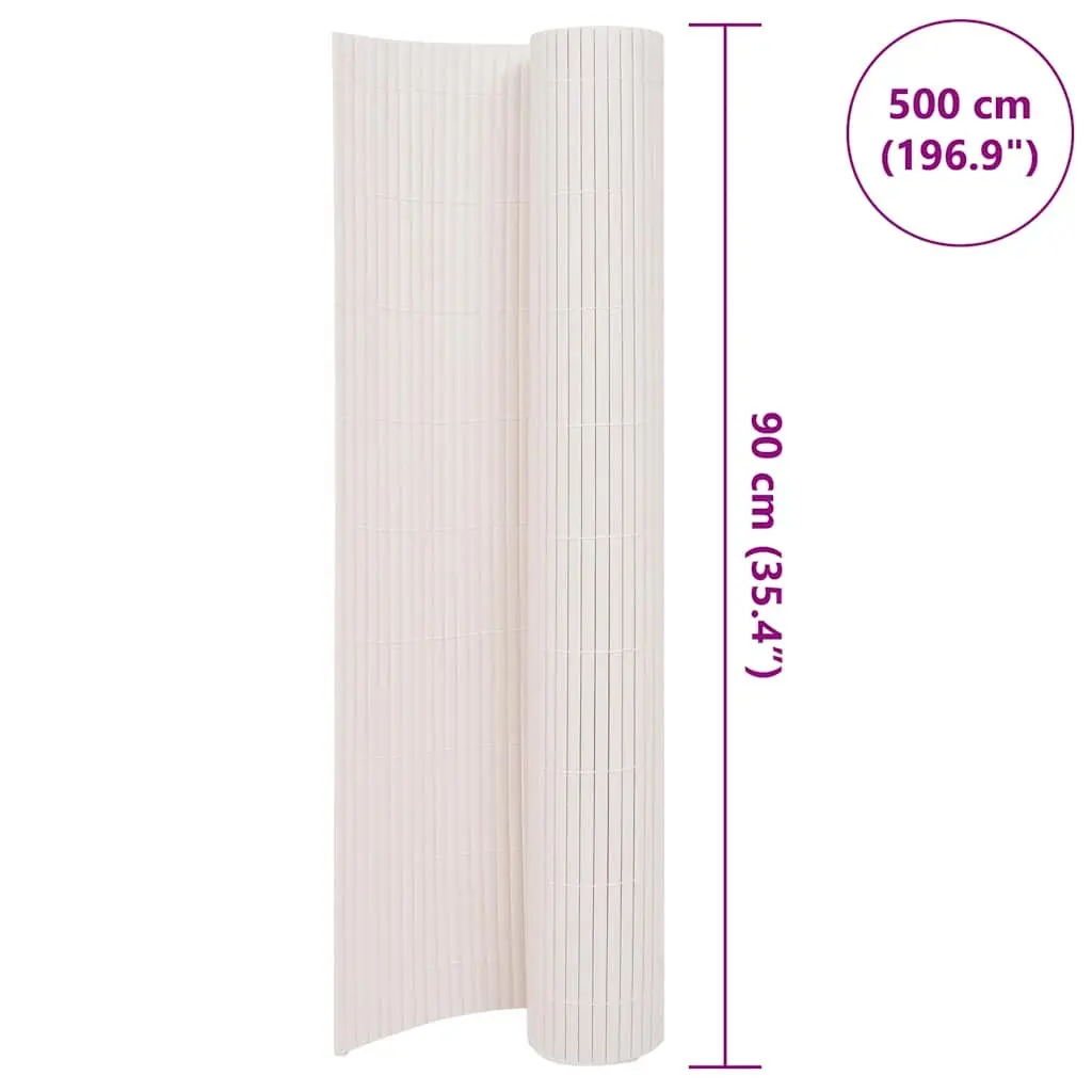 Double-Sided Garden Fence Panel PVC 90x500cm White